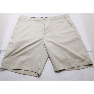 Greg Norman Golf Shorts Men's Light Tan Polyester Spandex Size 42 Made in Jordan